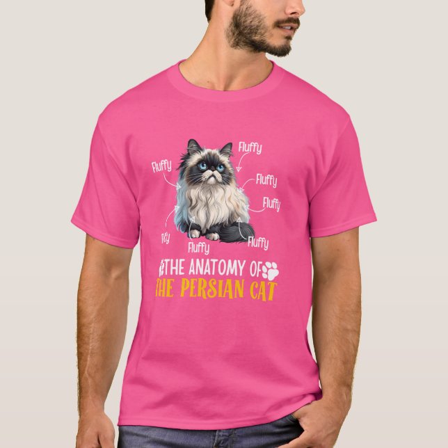 Camiseta ANATOMÍA Persa De Gato De Gato Gracioso Persa (Anverso)