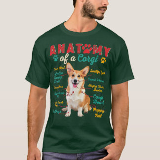 Camiseta Anatomía Vintage De Un Perro Corgi Gracioso Perten