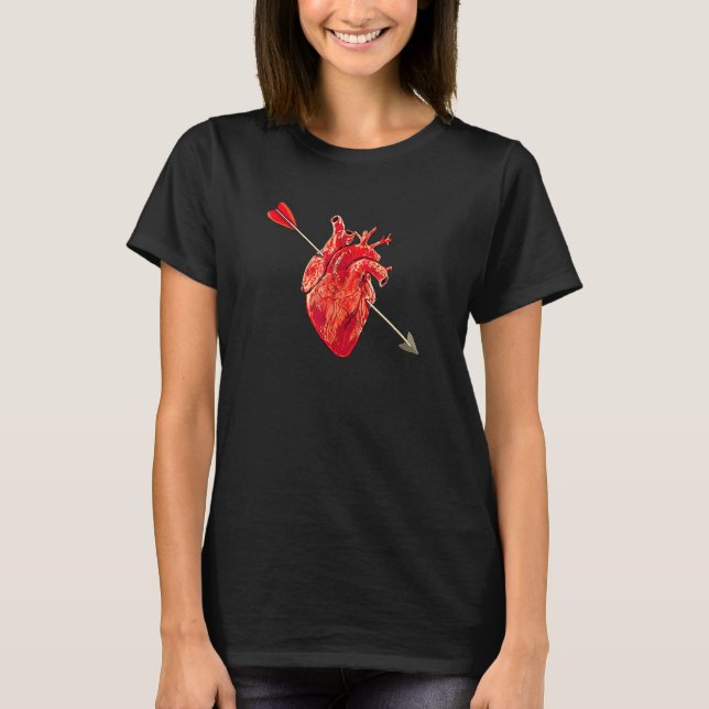 Camiseta Anatomical Heart Amp Cupid Arrow Cute Metal Valent (Anverso)