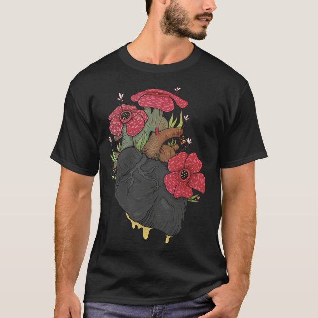 Camiseta Anatomical Heart And Flowers  Men Women Cardiologi (Anverso)