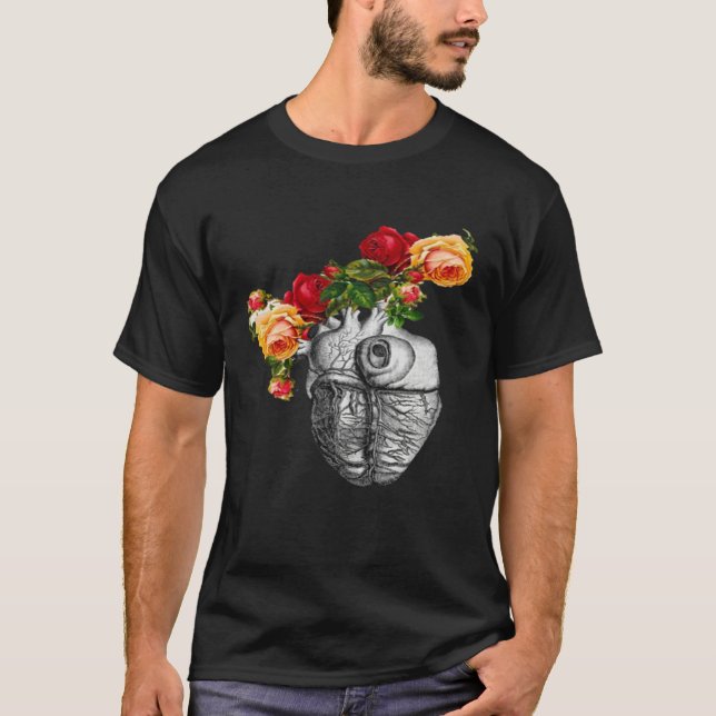 Camiseta Anatomical Heart And Flowers Show Your Love Women  (Anverso)