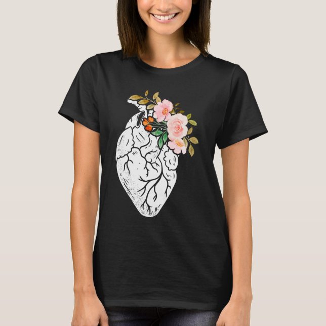 Camiseta Anatomical Heart Flowers Cardiologist Surgeon Surv (Anverso)