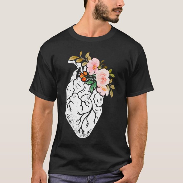Camiseta Anatomical Heart Flowers Cardiologist Surgeon Surv (Anverso)