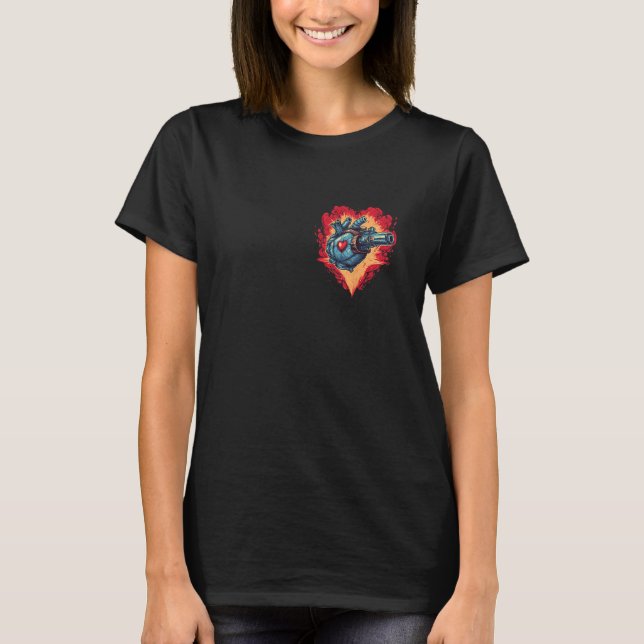 Camiseta Anatomical Mechanical Heart with Laser Gun Cyberpu (Anverso)