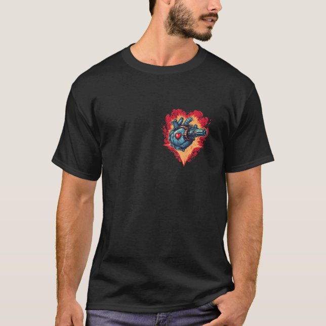 Camiseta Anatomical Mechanical Heart with Laser Gun Cyberpu (Anverso)