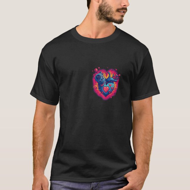 Camiseta Anatomical Mechanical Heart with Laser Gun Cyberpu (Anverso)