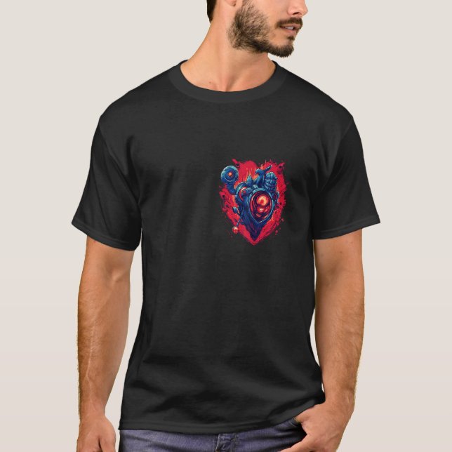 Camiseta Anatomical Mechanical Heart with Laser Gun Cyberpu (Anverso)