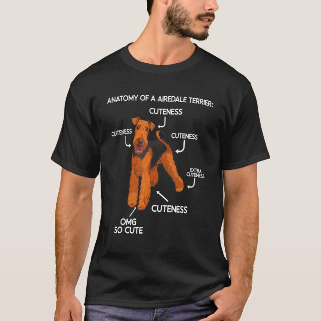 Camiseta Anatomy Cute Airedale Terrier Dog (Anverso)