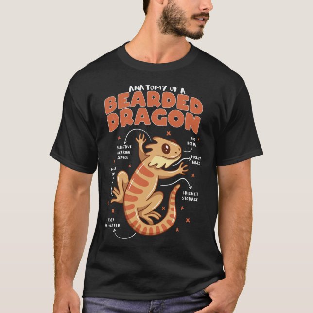 Camiseta Anatomy of a Bearded Dragon Beardie Herpetology (Anverso)