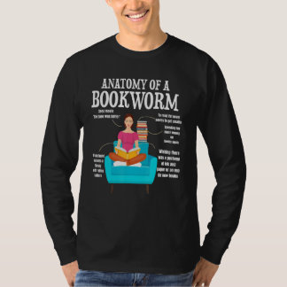 Camiseta anatomy of a bookworm book reading saying