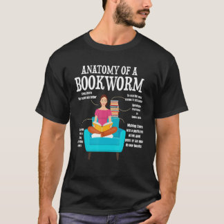 Camiseta anatomy of a bookworm book reading saying