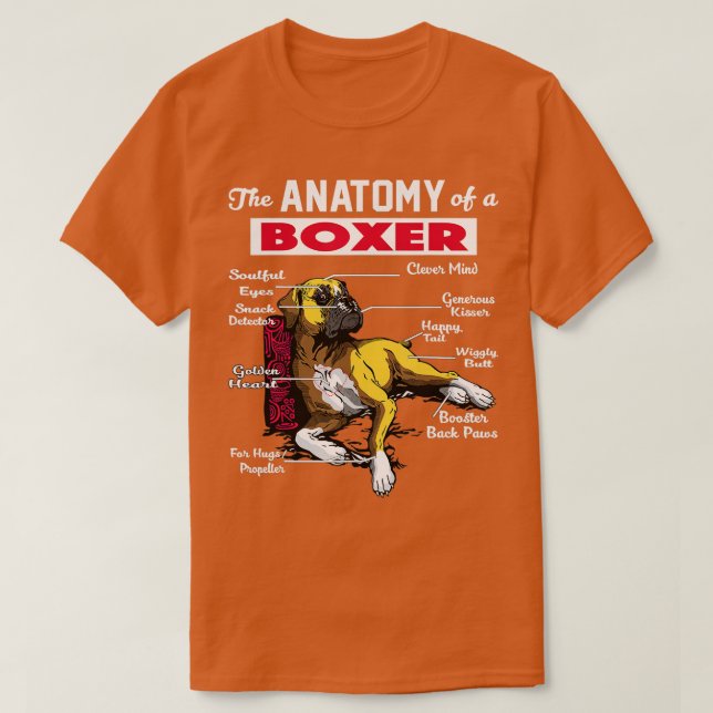Camiseta Anatomy of a Boxer Dog  - Funny  for Boxer lover  (Diseño del anverso)