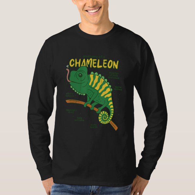 Camiseta Anatomy of a Chameleon Lizard Retilien (Anverso)
