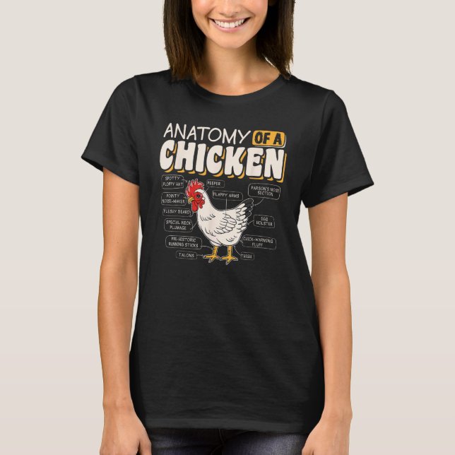 Camiseta Anatomy Of A Chicken Chickens  Farmer (Anverso)