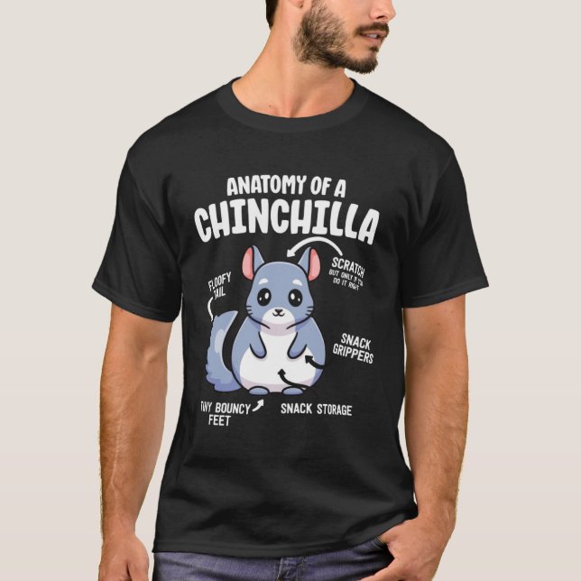Camiseta Anatomy Of A Chinchilla Animals  Educational Men W (Anverso)