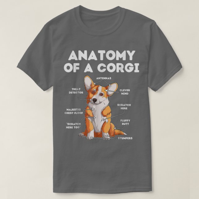 Camiseta Anatomy of a Corgi  (Diseño del anverso)