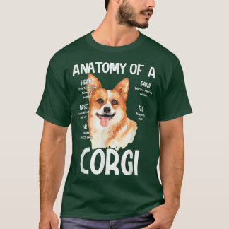 Camiseta Anatomy Of A Corgi For Dog Lovers Head Noise Ear F