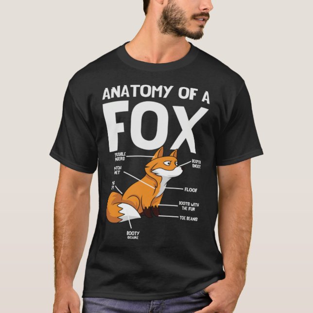 Camiseta Anatomy Of A Fox Foxes Animal Wild Zoo Classic Cut (Anverso)