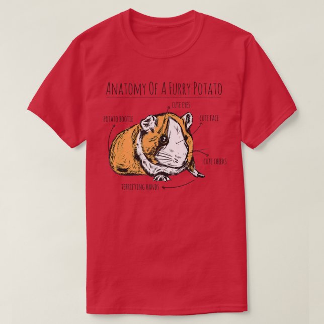 Camiseta Anatomy of a furry potato guinea pig lover  (Diseño del anverso)