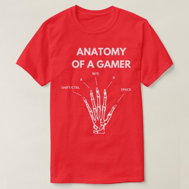 Camiseta Anatomy of a Gamer Hand Skeleton  (Diseño del anverso)