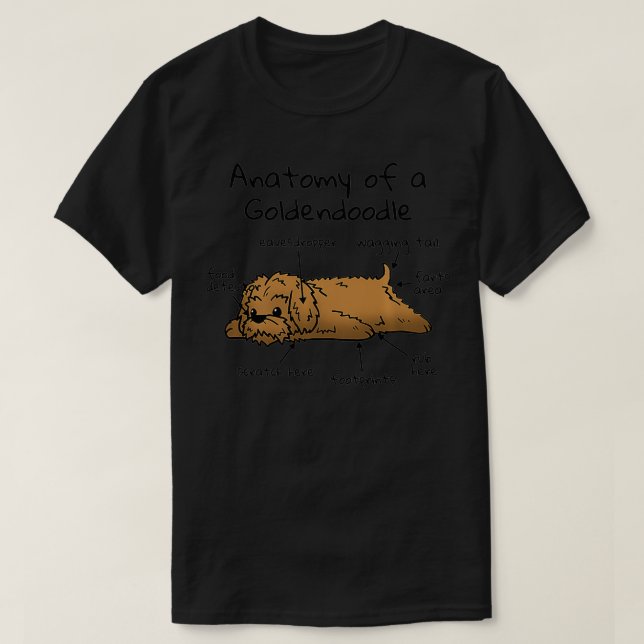 Camiseta Anatomy Of A Goldendoodle Dog Premium  (Diseño del anverso)