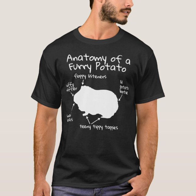 Camiseta Anatomy Of A Guinea Pig Funny Furry Potato Pet Gif (Anverso)