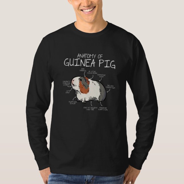 Camiseta Anatomy Of A Guinea Pig Graphic Owner Pet Cavy Ani (Anverso)