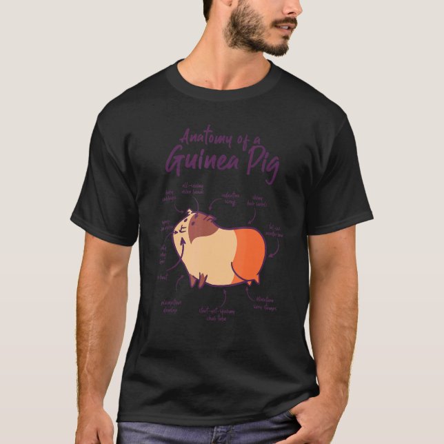 Camiseta Anatomy Of A Guinea Pig Graphic Owner Pet Cavy Ani (Anverso)