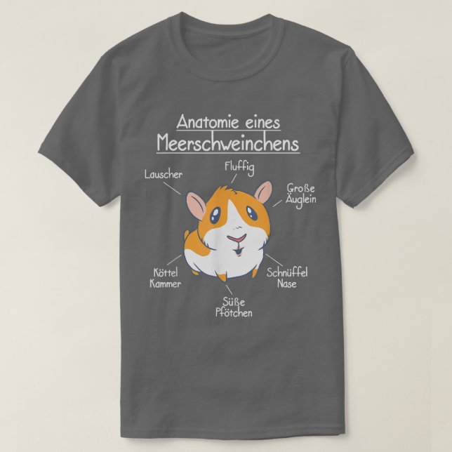 Camiseta Anatomy of a guinea pig, sweet guinea pig motif  (Diseño del anverso)
