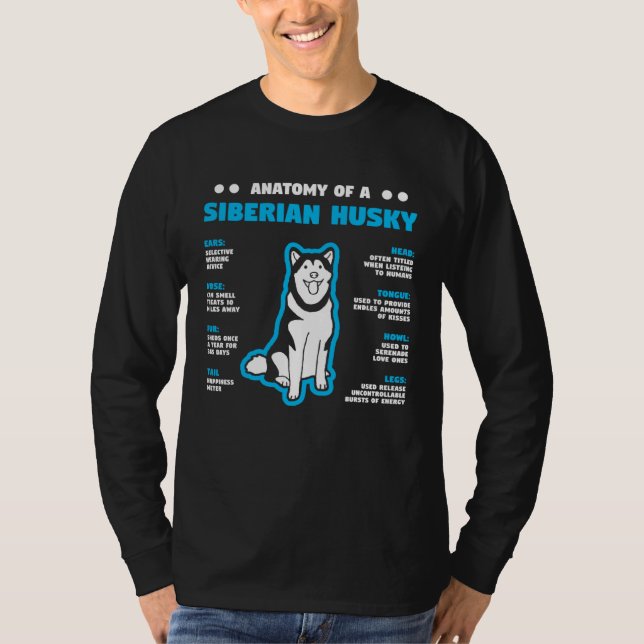 Camiseta Anatomy of A Husky Siberian Dog Owner (Anverso)