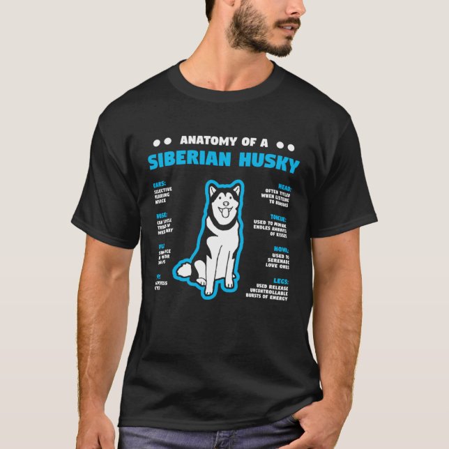 Camiseta Anatomy of A Husky Siberian Dog Owner (Anverso)