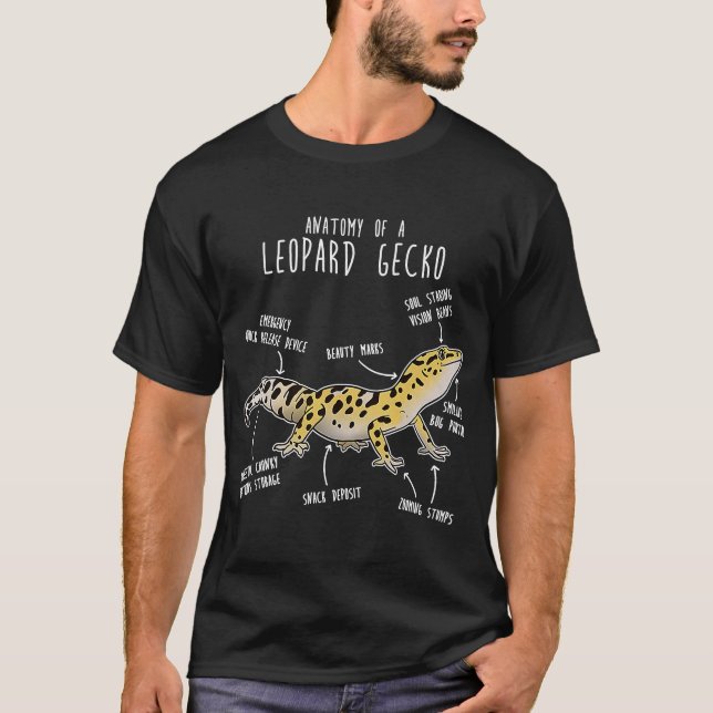 Camiseta Anatomy of a Leopard Gecko  Pet Reptile Lizard (Anverso)