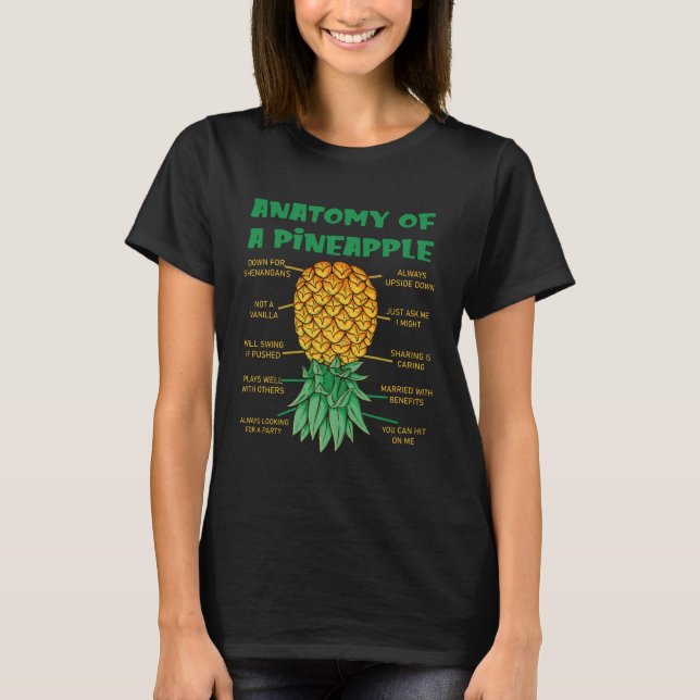 Camiseta Anatomy Of A Pineapple Swinger Funny Upside Down (Anverso)