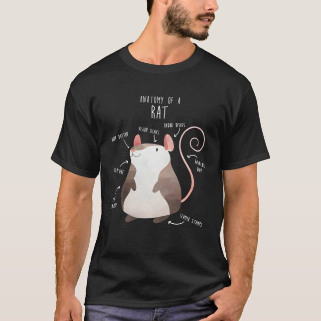 Camiseta Anatomy of a Rat Cute  Fancy Pet Rodent (Anverso)