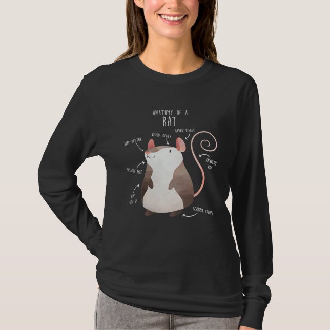 Camiseta Anatomy of a Rat Cute  Fancy Pet Rodent (Anverso)