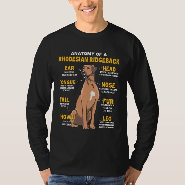 Camiseta Anatomy Of A Rhodesian Ridgeback For Dog (Anverso)