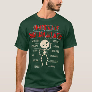 Camiseta Anatomy Of Brazilian Jiu Jitsu Spooky Skeleton Hal