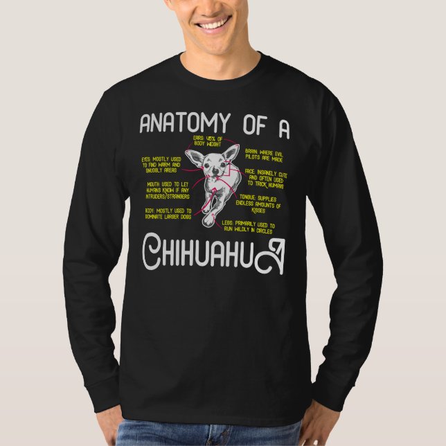 Camiseta Anatomy Of Chihuahua Chihuahua Dog Puppy Funny For (Anverso)