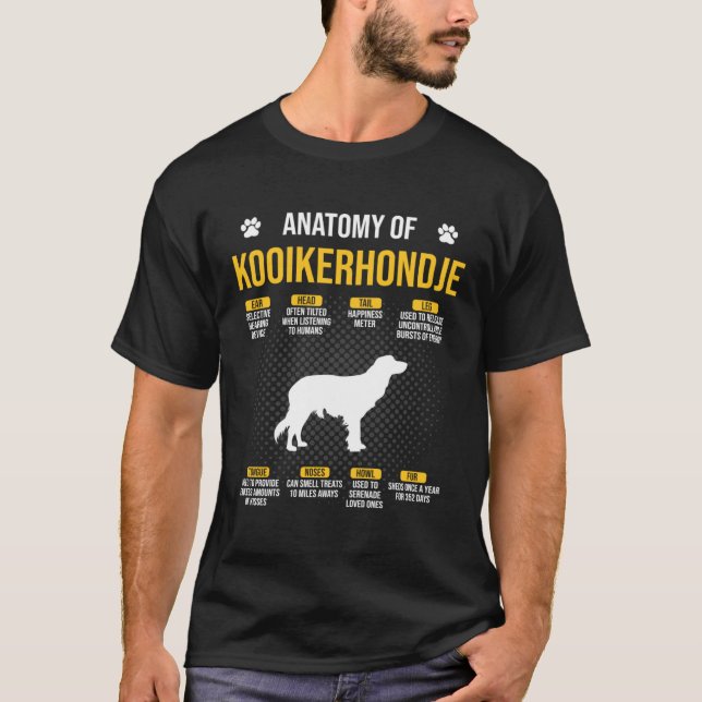 Camiseta Anatomy Of Kooikerhondje Dog (Anverso)