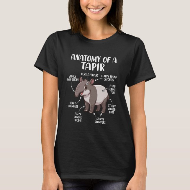 Camiseta Anatomy of Tapir Funny Tapir Lover Costume (Anverso)