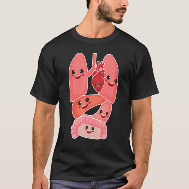 Camiseta Anatomy Physiology Heart Lungs Vital Organs Illust (Anverso)