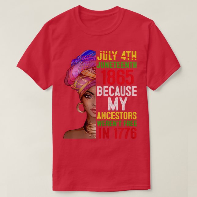 Camiseta Ancestros del 18 de junio de 1865 por el Día de la (Diseño del anverso)