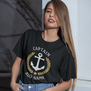 Camiseta Anchor Bote o Capitán Nombre Estrella del Laurel d