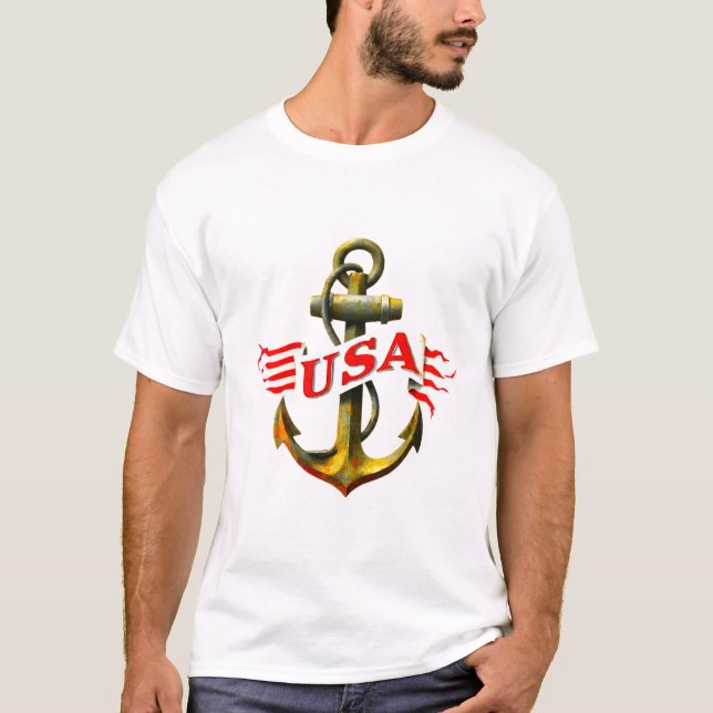 Camiseta Anchor de EE.UU. con cinta Patriótica - V (Anverso)