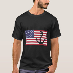Camiseta Anchor Eeuu Bandera Estadounidense Mar Náutico Pat