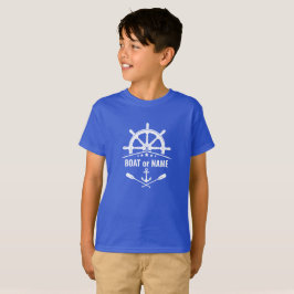 Camiseta Anchor Oars Ships Wheel Boat o Name Lapis Blue