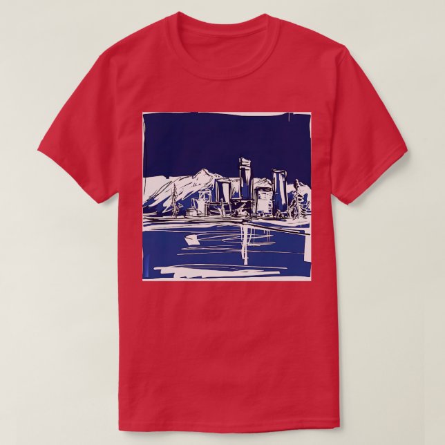 Camiseta Anchorage Alaska Blue Abstract Art TShirt (Diseño del anverso)