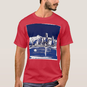 Camiseta Anchorage Alaska Blue Abstract Art TShirt