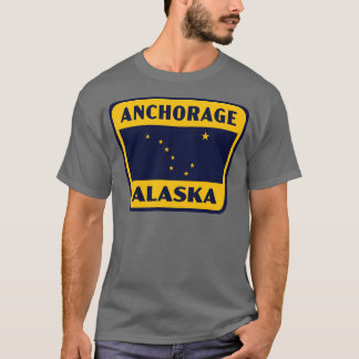 Camiseta Anchorage Alaska Insignia Retro Amarilla