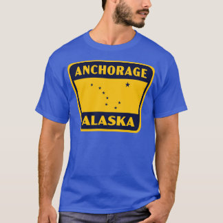 Camiseta Anchorage Alaska Retro Badge Blue